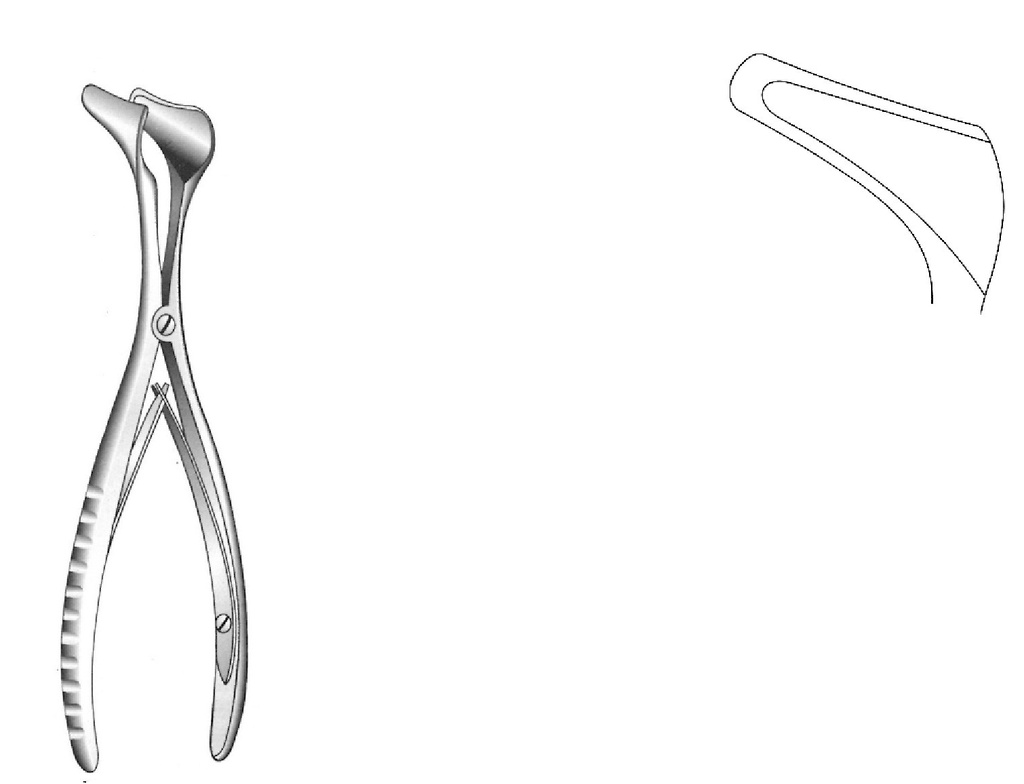 Espéculo nasal Hartmann-Halle, figura 3 - longitud = 15 cm / 6&quot;