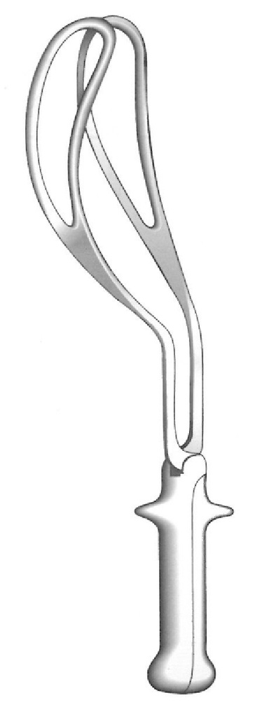 Obstetric clamp Hawks -Ddenne - Length = 38 cm / 15 "