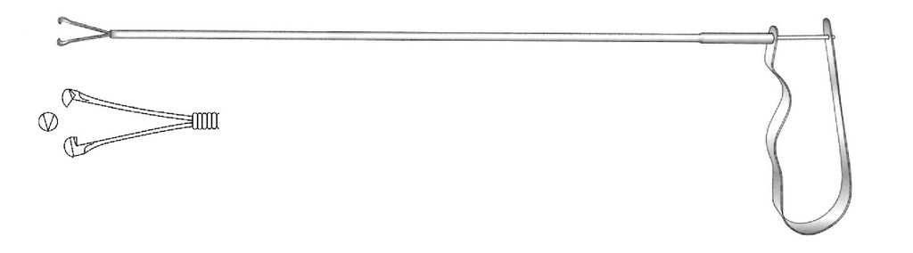 Pinza para agarrar pesario intrauterino - longitud = 22 cm / 8-3/4"