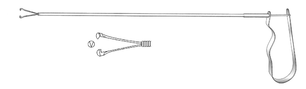 Pinza para agarrar pesario intrauterino - longitud = 28.5 cm / 11-1/4"