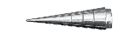 Ligador hemorroidal, cono de acero inoxidable
