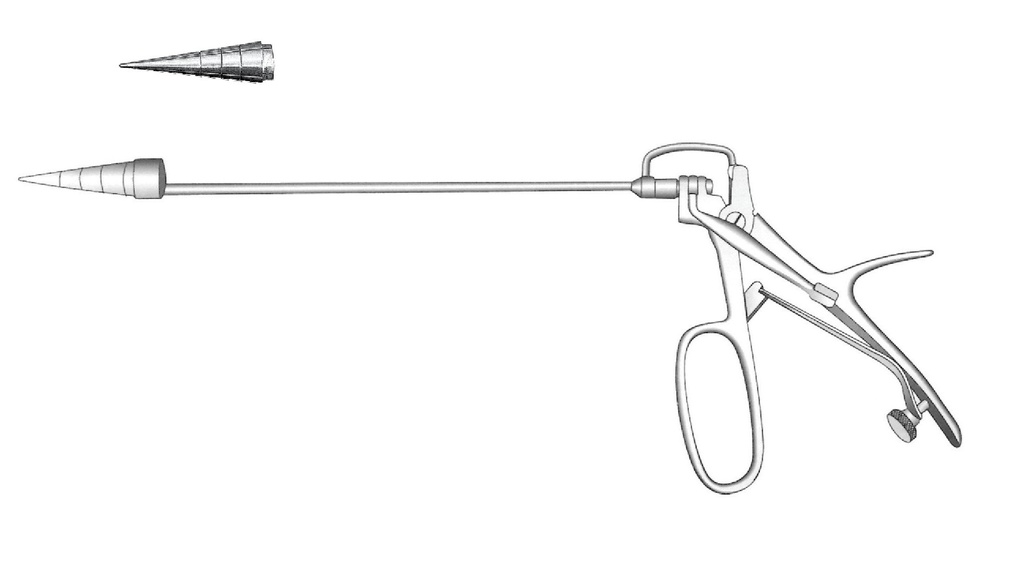 Ligador hemorroidal con cono de acero inoxidable