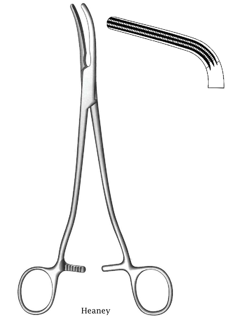 Pinza para histerectomía Heaney - longitud = 20.5 cm / 8"