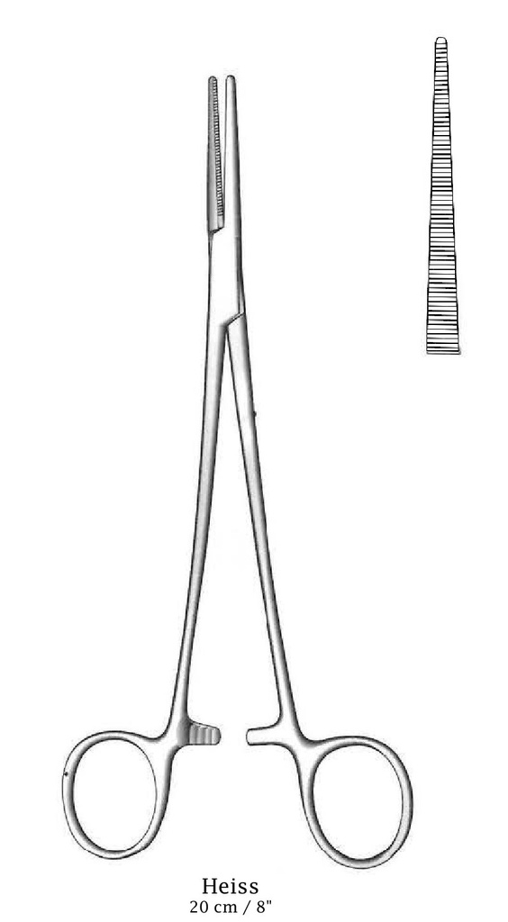 Pinza para arteria Heiss, recta
