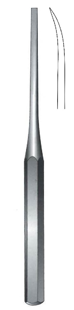 Osteótomo para hueso Hibbs-Hilder, curvo, ancho = 10 mm - longitud = 24 cm / 9-1/2"