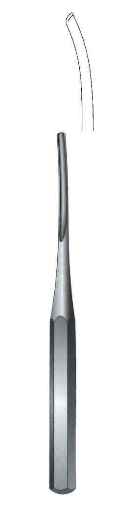 Gubia para hueso Hilder, curva, ancho = 6 mm - longitud = 18 cm / 7"