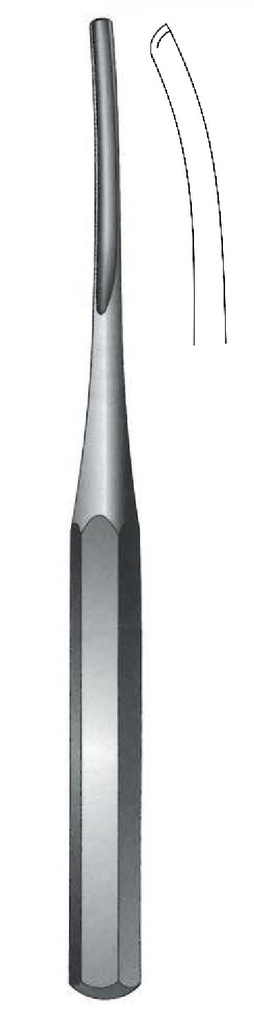 Gubia para hueso Hilder, curva, ancho = 19 mm - longitud = 23 cm / 9"