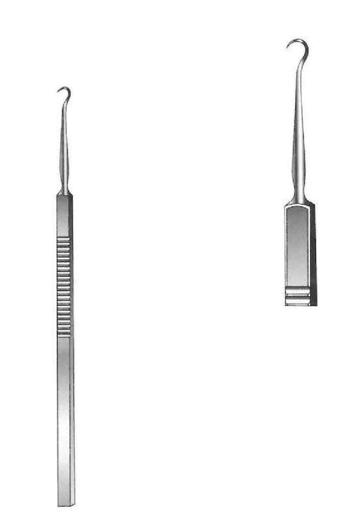 Gancho retractor, afilado, 1 diente - figura 2