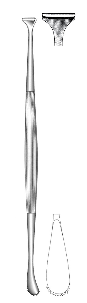 Dissector and separator for rough throat, wide = 10 x 12 mm