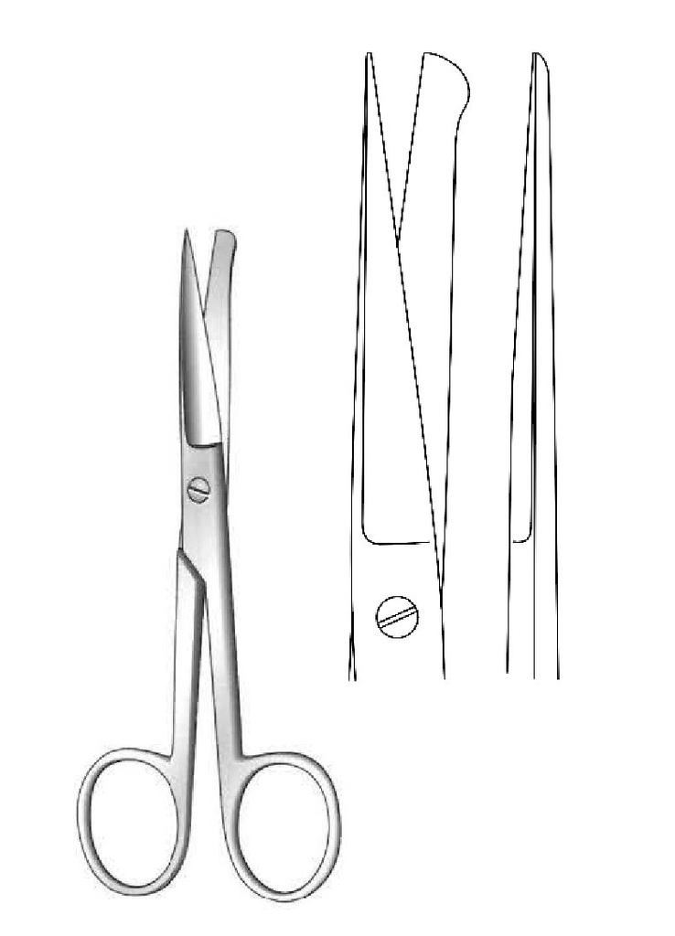 Tijera quirúrgica de incisión - longitud = 13 cm / 5&quot;