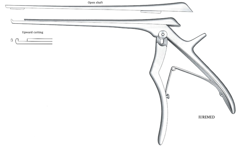 Intervertebral disc clamp, upstream, wide = 1 mm - Axis length = 18 cm