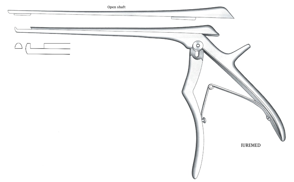 Intervertebral disc clamp, upstream, wide = 5 mm - Axis length = 18 cm
