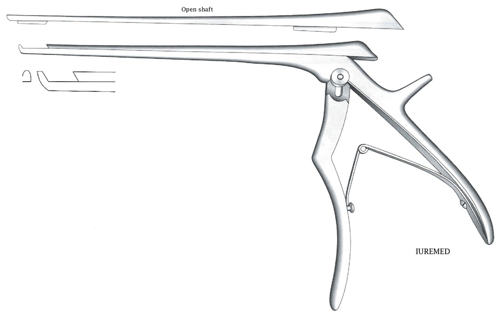 Intervertebral disc clamp, forward cut, width = 3 mm - Axis length = 20 cm