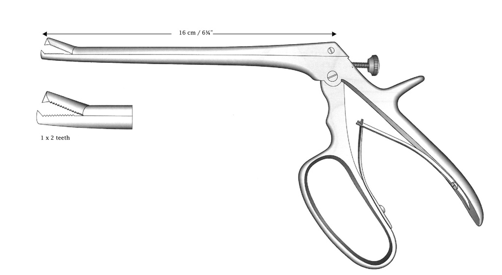 Intervertebral disk grip clamp, teeth = 1: 2