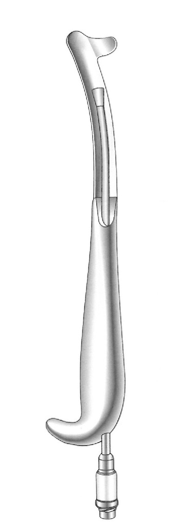 Intraoral separator with fiber optic light bearer, right
