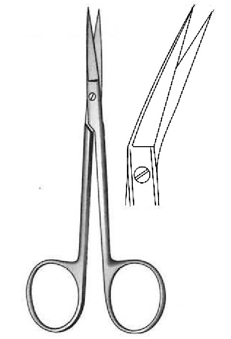 Iris surgical scissors, angled, angled