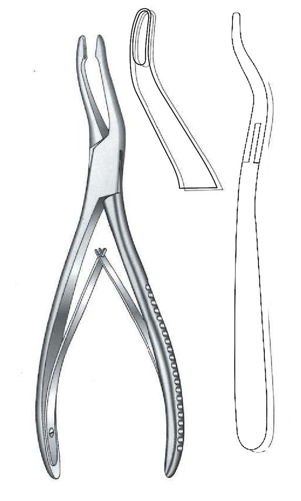 Gower clamp for Jansen's bone, double curve