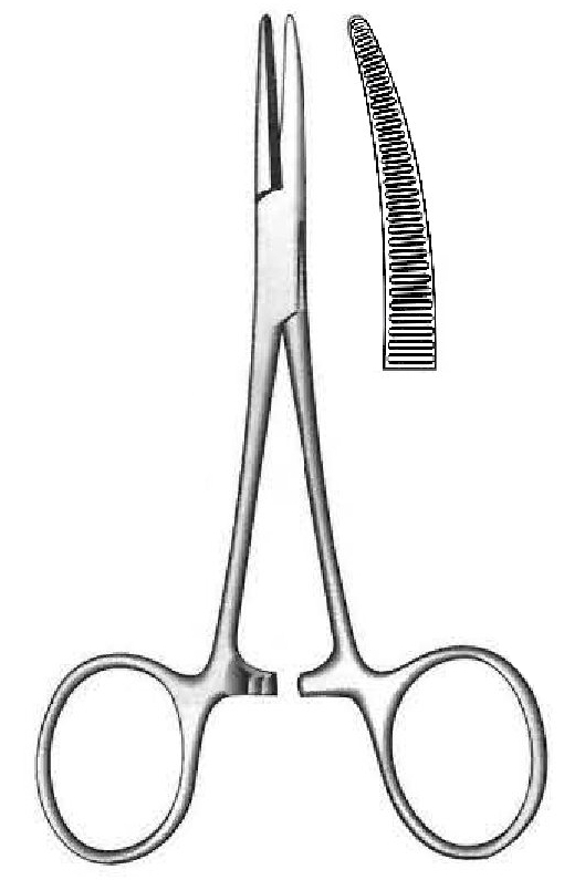 Pinza para arterias Jones, curva - longitud = 12.5 cm / 5"