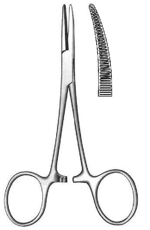 Jones arteries clamp, curve - length = 18 cm / 7 "