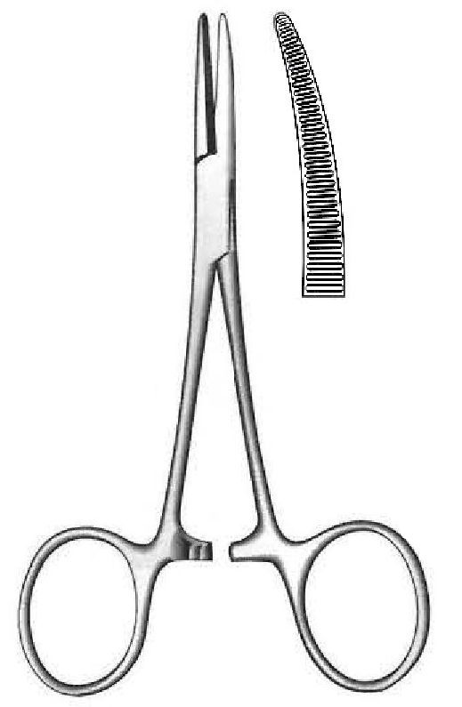 Jones arteries clamp, curve - length = 20 cm / 8 "