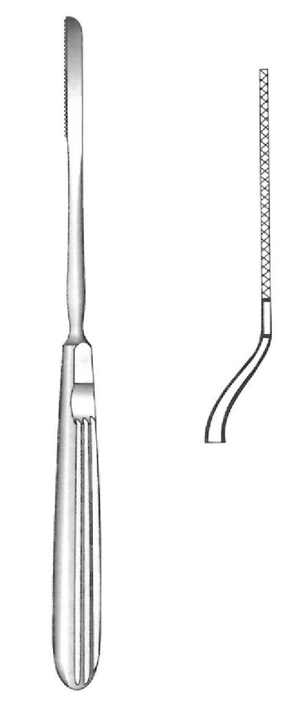 Bisturí nasal Joseph, curvado hacia la derecha, longitud útil 40 mm