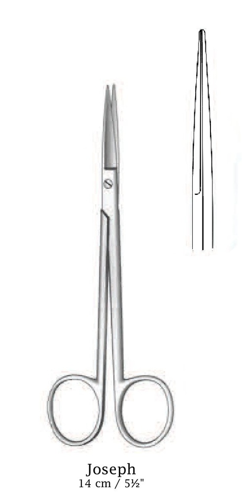 Joseph scissors, sharp, straight