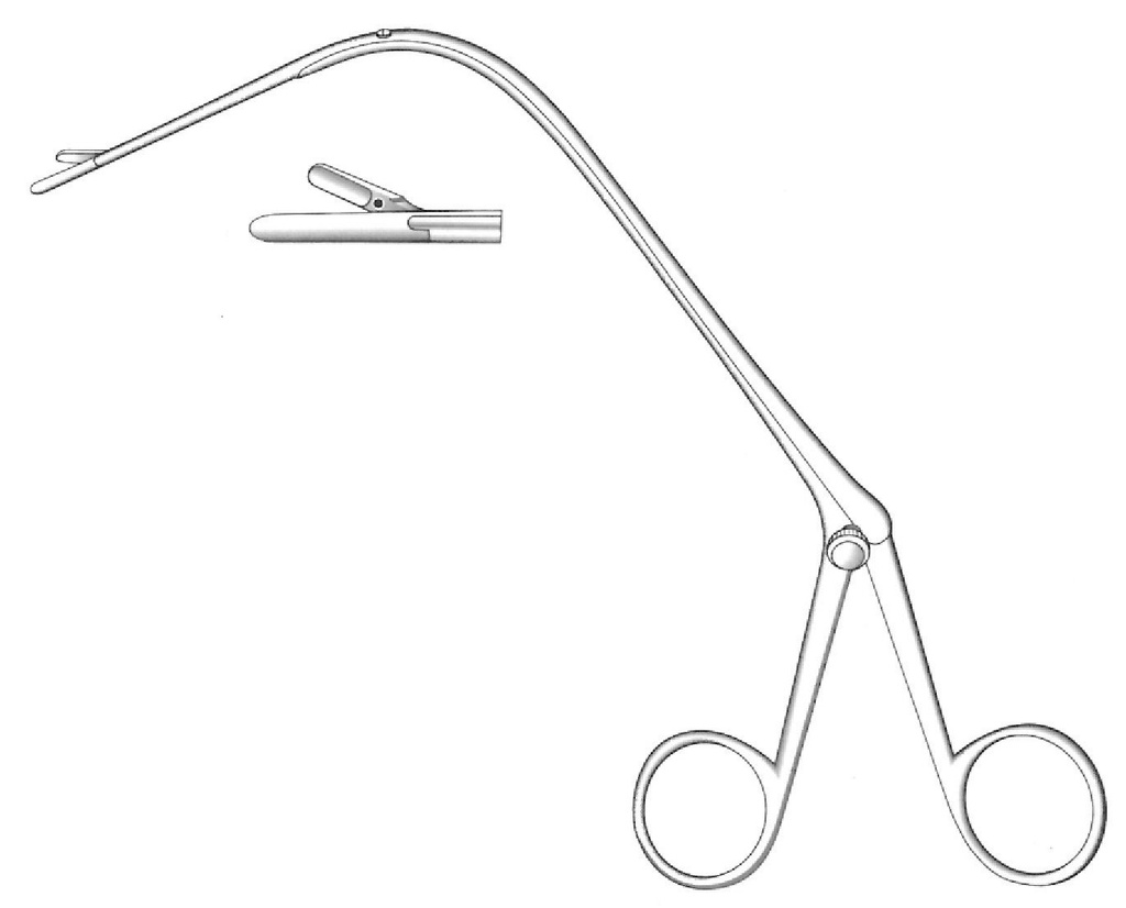 Pinza para pólipo laríngeo Jurasz, figura 1