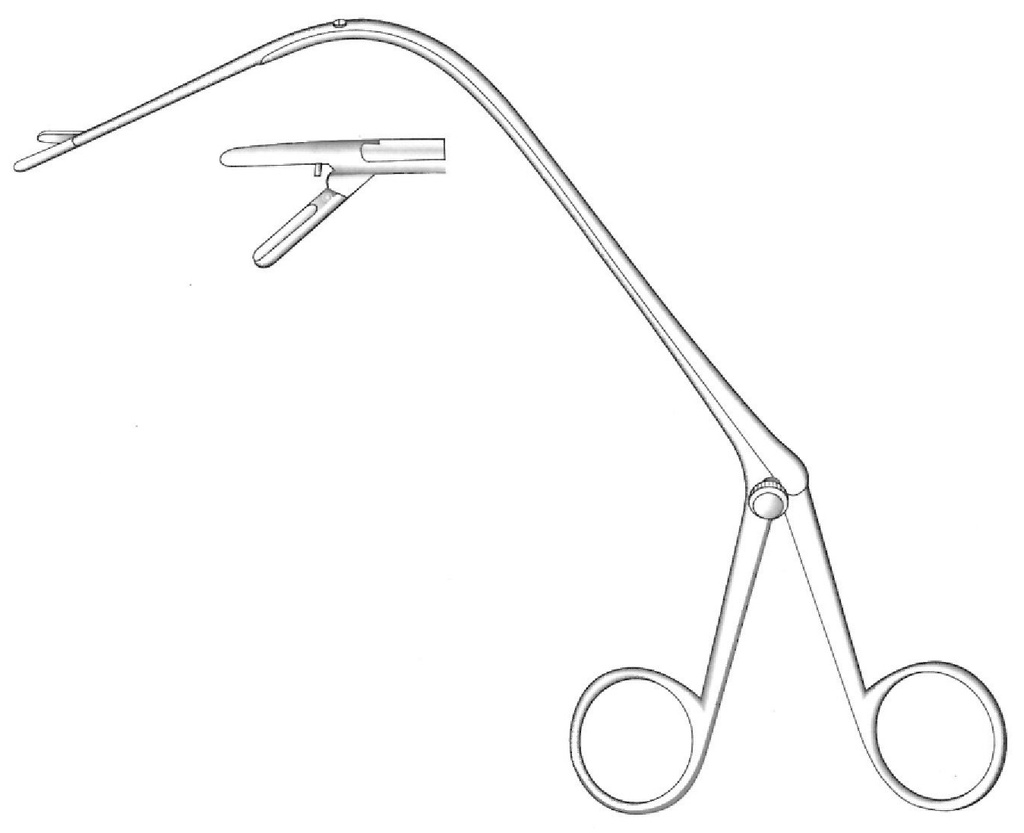 Pinza para pólipo laríngeo Jurasz, figura 3