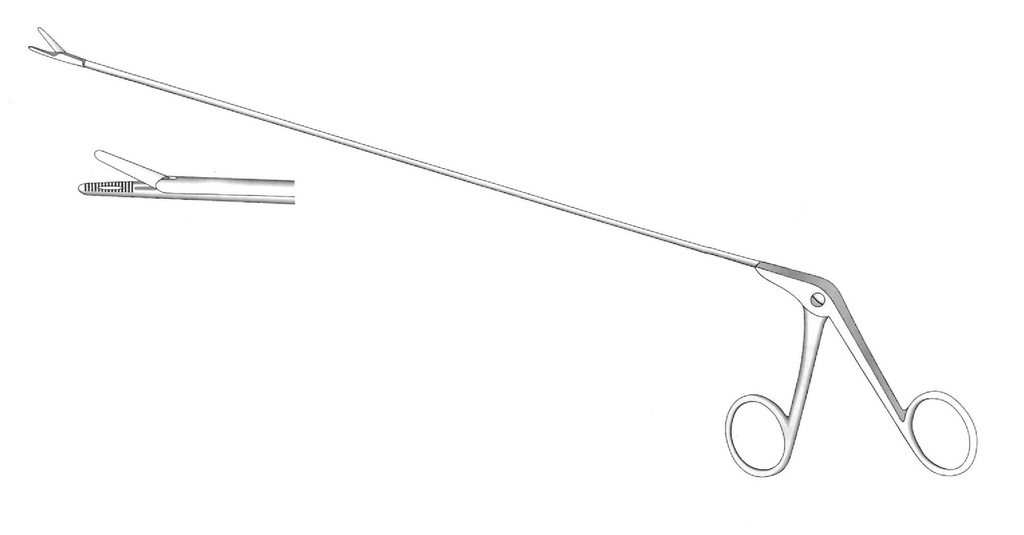 Kahler's laryngeal polyp clamp, diameter = 4 mm - length = 30 cm