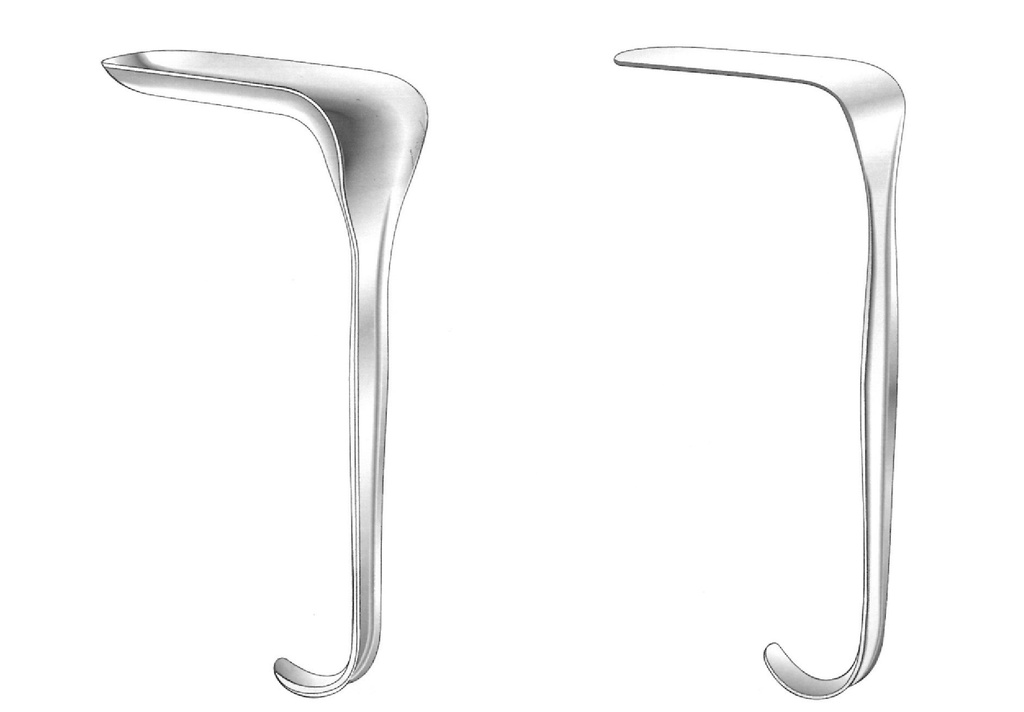 Espéculo y retractor vaginal Kallmorgen, juego de 2 - longitud = 90 x 40 mm y 90 x 33 mm