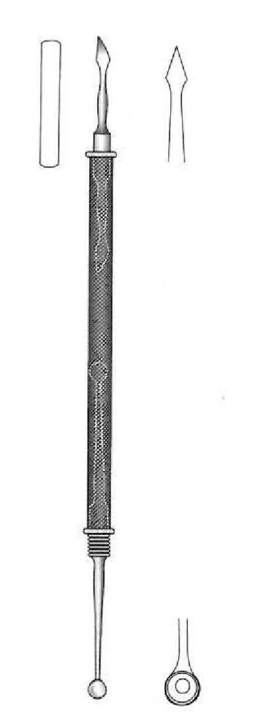Extractor para comedones Katsch - longitud = 14 cm / 5-1/2"