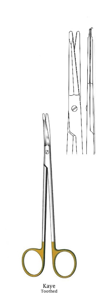 Tijera para estiramiento facial Kaye, recta, TC Gold - longitud = 15 cm / 6"