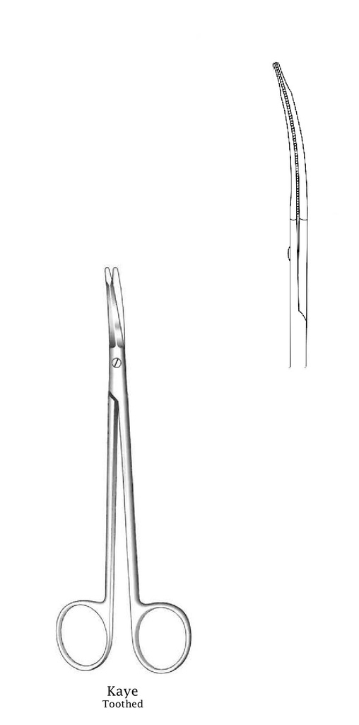 Tijera para estiramiento facial Kaye, curva - longitud = 15 cm / 6"