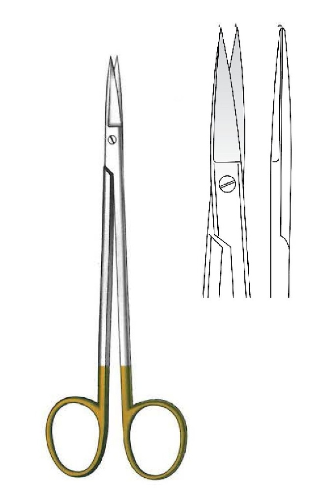 Tijera para encías Kelly, recta, TC Gold - longitud = 16 cm / 6-1/4"