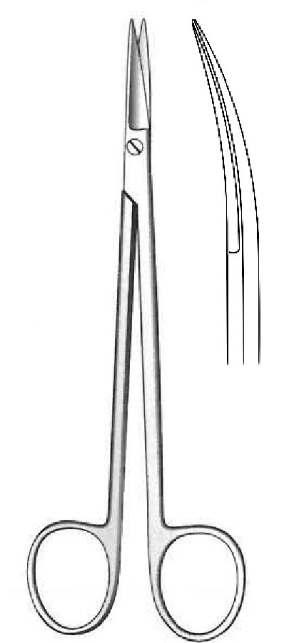 Tijera para disección Kelly, curva - longitud = 16 cm / 6-1/2