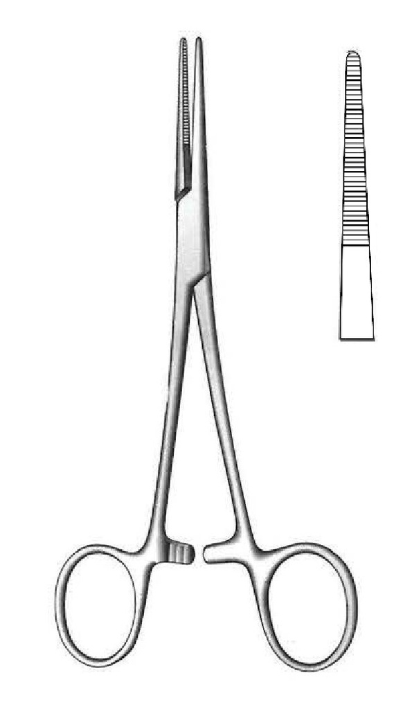 Pinza para arteria Kelly-Rankin, recta - longitud = 18 cm / 7"