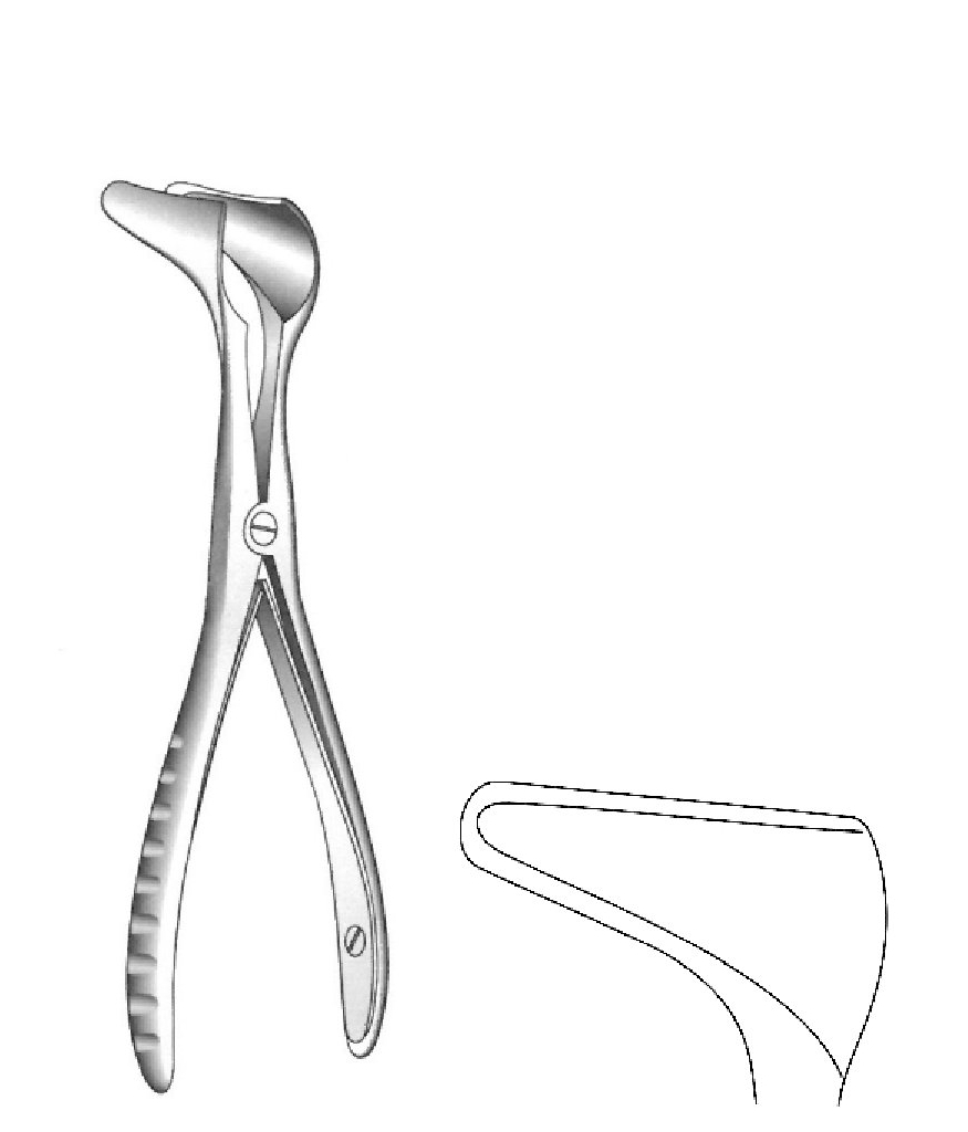Espéculo nasal Killian con tornillo lateral, valva = 35 mm