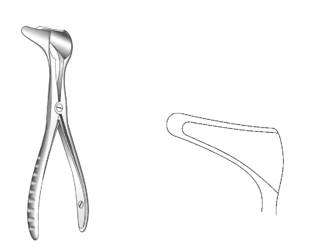 Espéculo nasal Killian con tornillo lateral, valva = 40 mm
