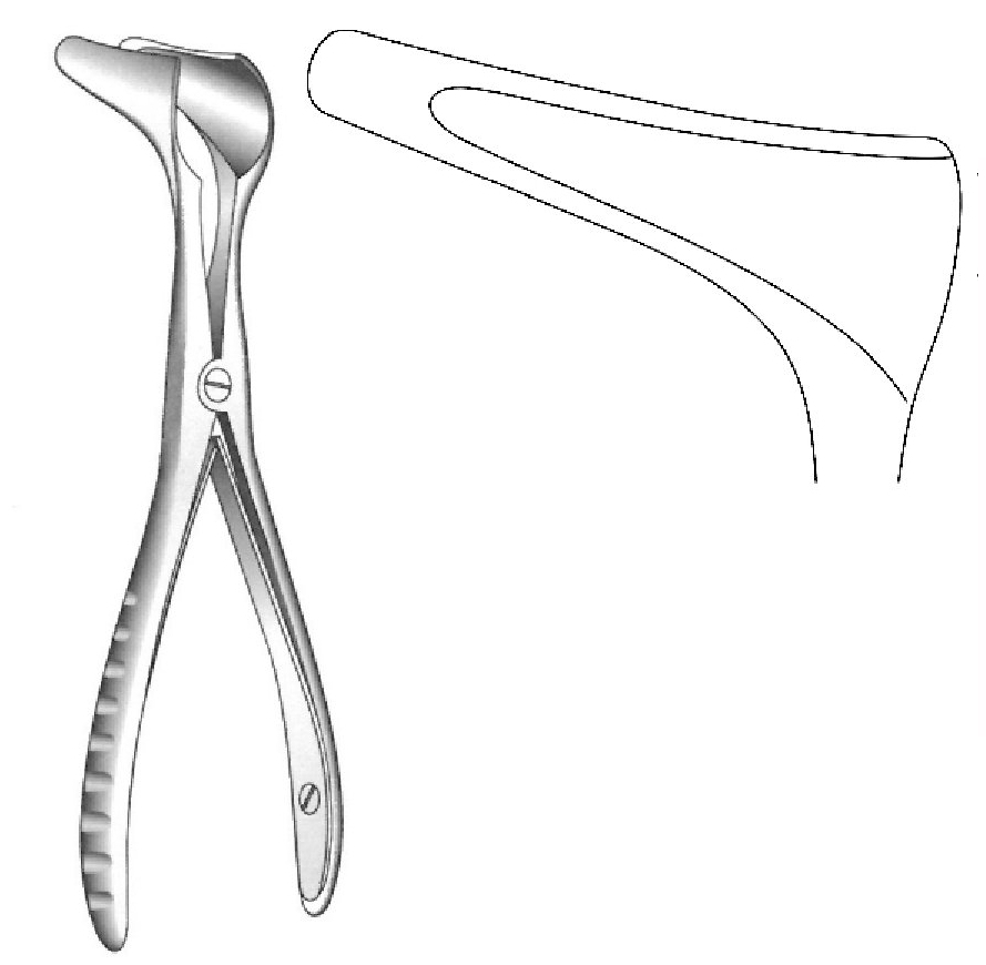 Espéculo nasal Killian con tornillo lateral, valva = 50 mm