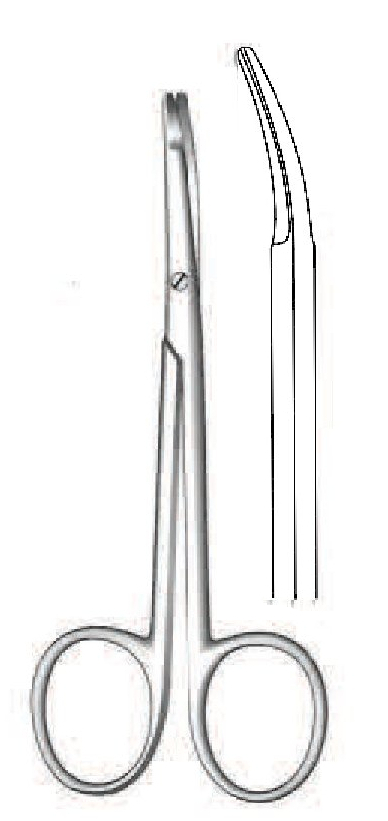 Killer dissection scissors, curve - length = 15 cm / 6 "