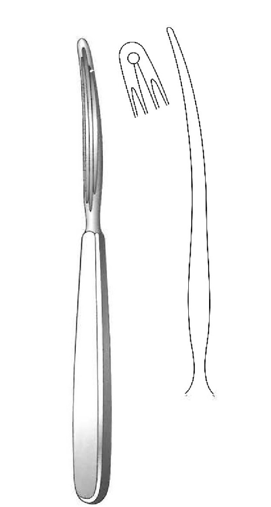 Enucleador director para bocio Kocher con orificio - longitud = 18 cm / 7"
