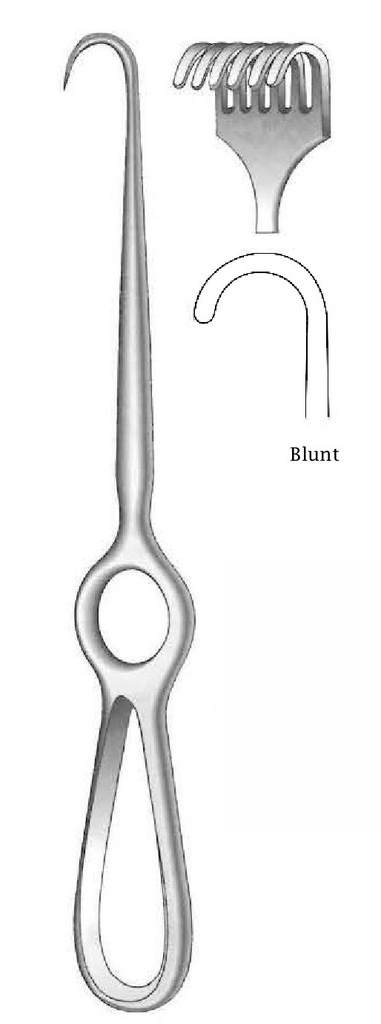 Separador Kocher, desafilado, 6 dientes, 22 cm / 8¾"
