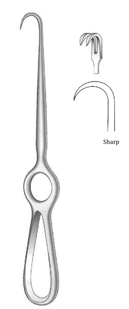 Separador Kocher, afilado, 2 dientes