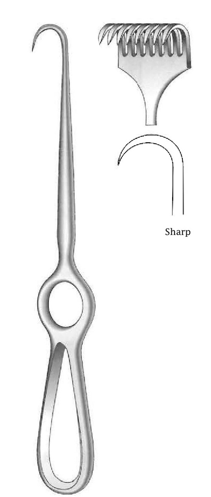 Separador Kocher, afilado, 8 dientes