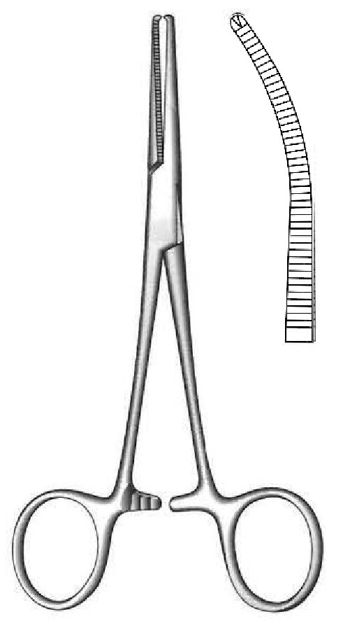 Kocher-Nippon artery clamp, curve-length = 18.5 cm / 7-1 / 4 "