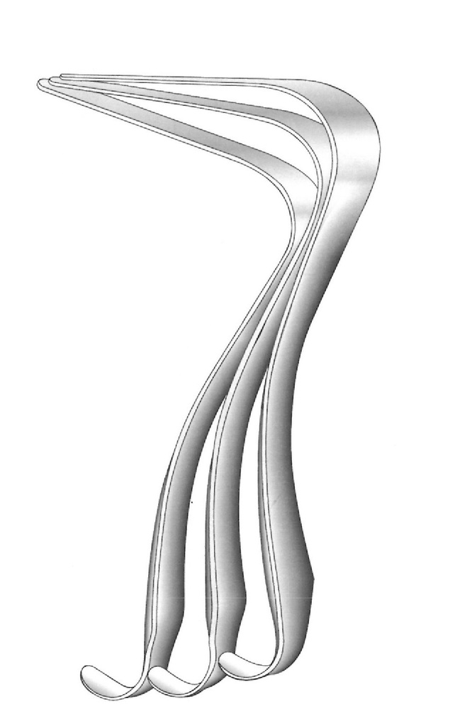 Separador vaginal Kristeller - valva = 115 x 32 mm