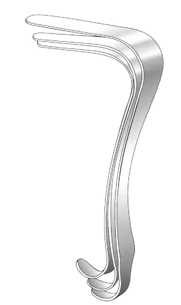 Separador vaginal Kristeller - valva = 100 x 32 mm