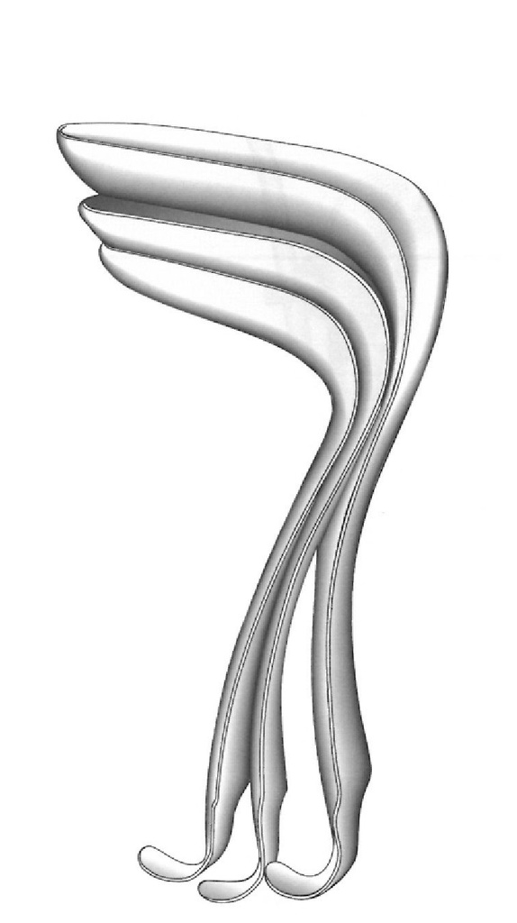 Espéculo vaginal Kristeller - valva = 80 x 30 mm