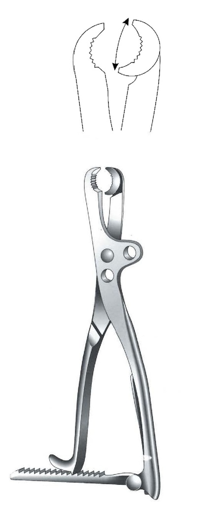 Fastening clamp for lambotte bones, adjustable - length = 30 cm / 12 "