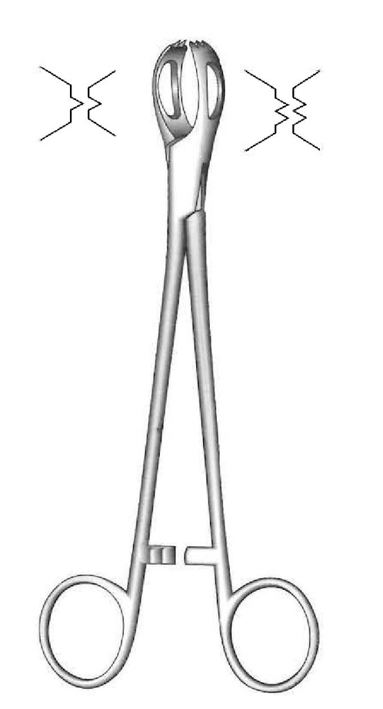 Lane fabric clamp, teeth = 1: 2 - length = 12.5 cm / 5 "